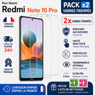 2x Verre Trempé Xiaomi Redmi Note 10 Pro Film Protection Écran 9H Anti-Choc Ultr