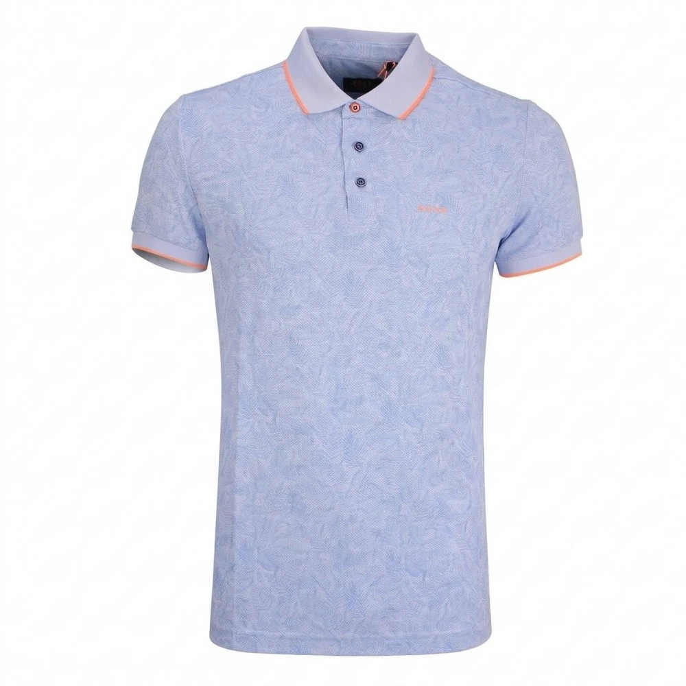 New Zealand Auckland NZA Mens Polo Shirt Blue Floral 26CN112 2633