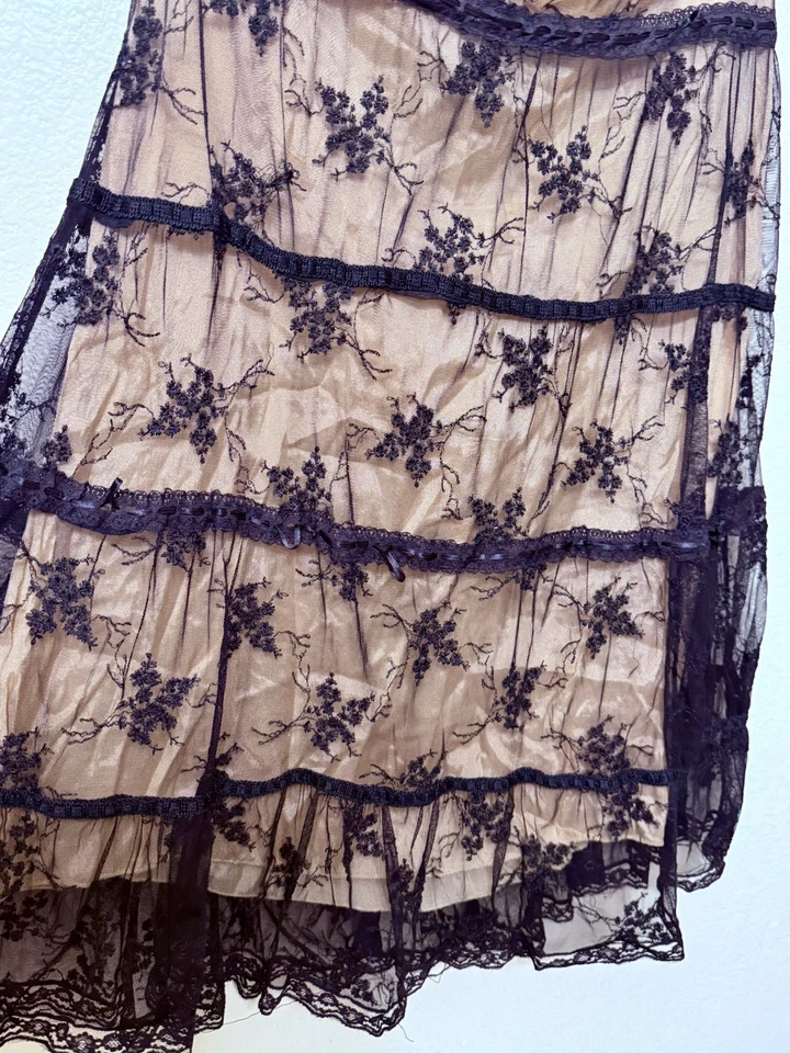 Maxi Falda Angie’s De Colección Detallada Encaje Fairycore Para Mujer Talla SM Gótica Boho Foto 2 de 4