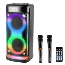 Portable Bluetooth Speaker with LED Light Wireless Mic Remote Party Speaker
