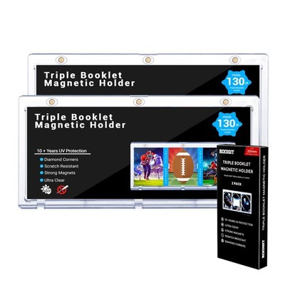 2-Pack Triple Booklet Magnetic Card-Holder - 201mm Booklet Card Holder, Inner...