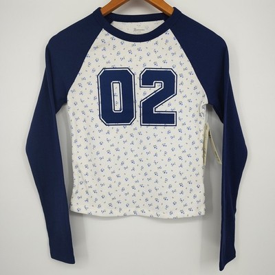 NWT No Boundaries Kids Girls Floral Raglan T-Shirt Small 4-6 Jersey Sporty