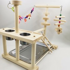 Bird Playground Feeder Station Perch Parrot Play Stand for Budgies Finch Macaw -