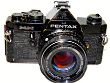 CAMERA ASAHI PENTAX MX BLACK + PENTAX 1.7/50mm EXCELLENT TESTED WITH FILM 1A!