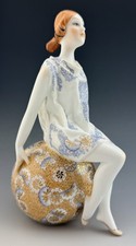   MINT Stunning RARE HEREND Art Deco 8  Lady ...