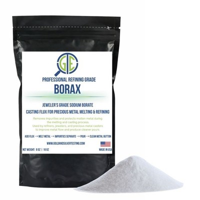 Borax Flux 1 Pound Melting Gold Silver Crucible Glaze Jewelry Casting 16oz Bag