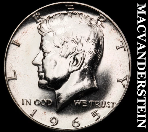 1965 Kennedy Half Dollar- Silver- SMS- Choice Gem Brilliant Unc Luster #J4203