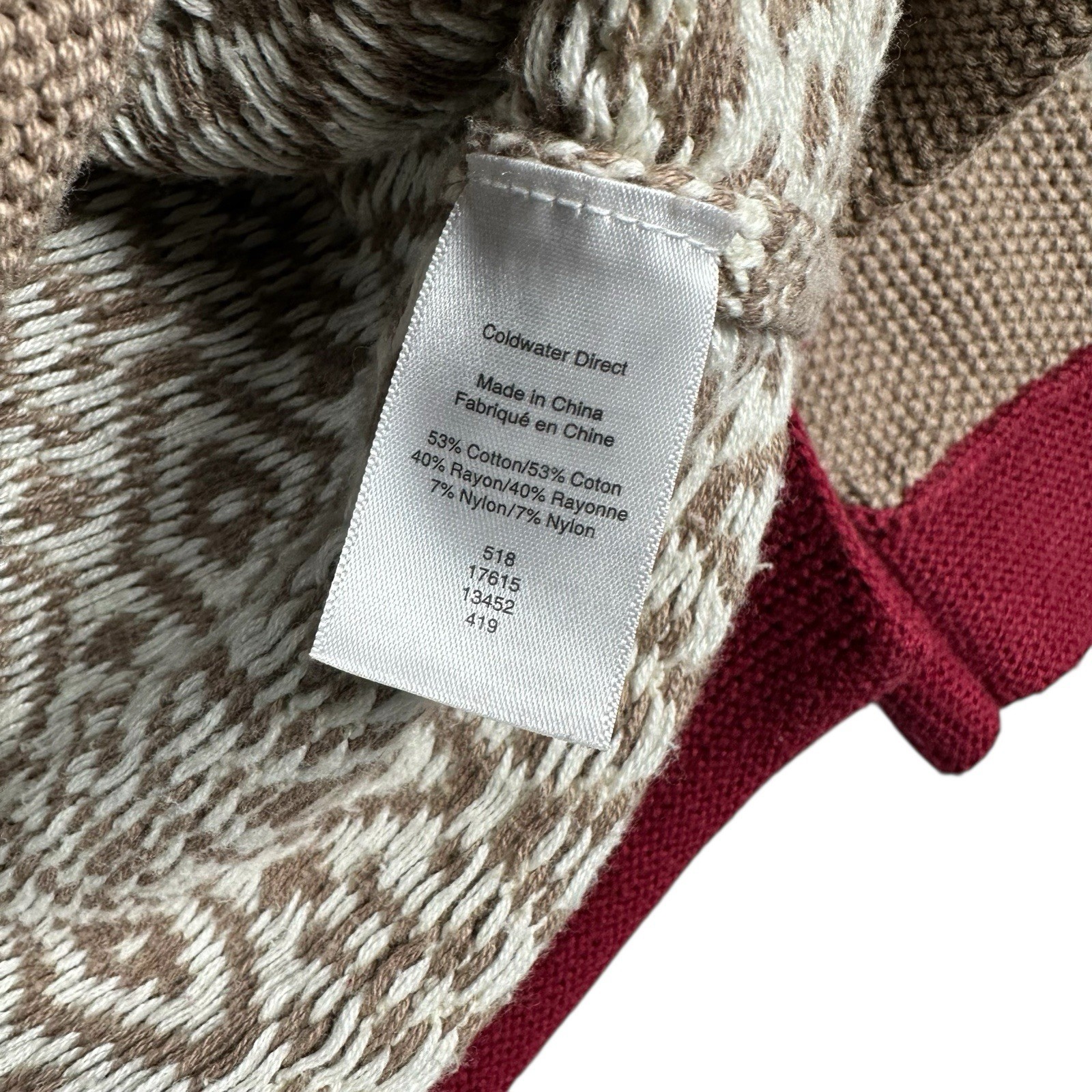 Coldwater Creek M Patchwork Knit Pullover Cowl Ne… - image 5