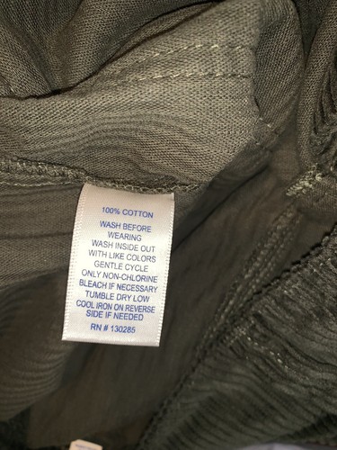 Per Se Mujer Pantalon de Pana pierna ancha color verde olivo medidas aproximadas - Picture 8 of 9