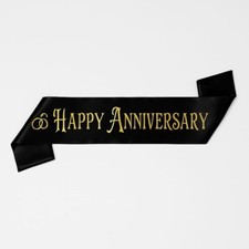 Sash Bands for Happy Anniversary Universal Size Free Shipping  Set of 2 