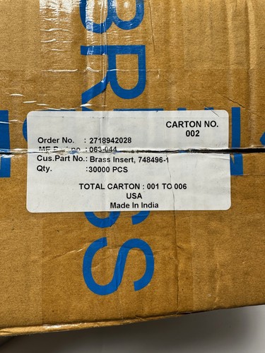 5000x Pack Lot TE Brass Drawn Flange Insert 4-40 Thread - Picture 5 of 6