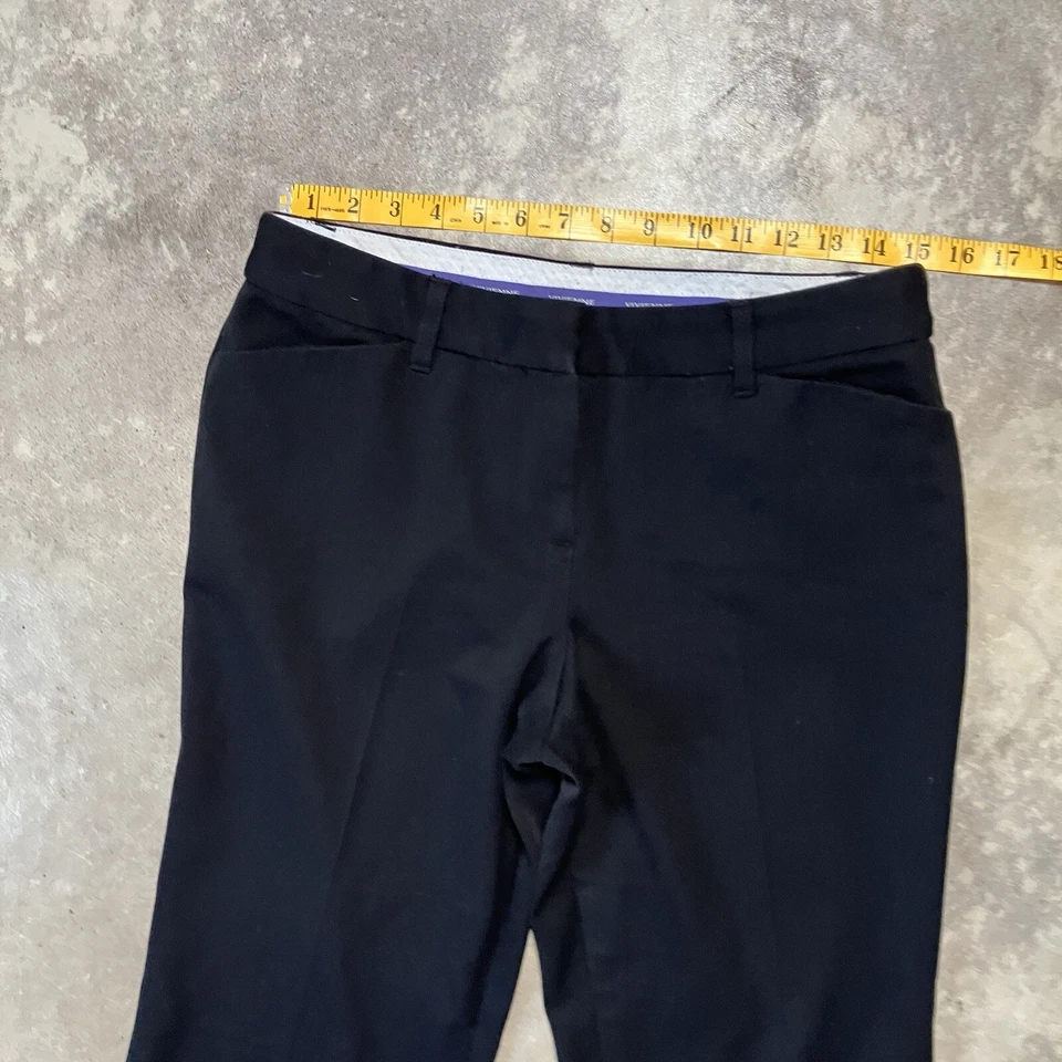Pantalones Vivienne Tam para mujer 6 pantalones negros tiro medio pierna acampanada oficina tejido Foto 2 de 4
