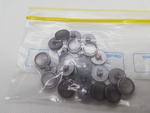 TOOTAL 24 x Shank Grey Silver Buttons 16mm New Ex Shop - Picture 3 of 4