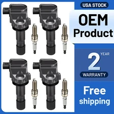 Set of 4 Ignition Coil & Iridium Spark Plug For 2012-2015 Honda Civic 1.8L L4