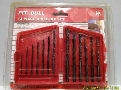 Pit Bull 13 Piece Multiple Size Drill Bit Set