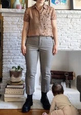 uniqlo Houndstooth trousers Black, White, Gray, Mid-rise Size 6