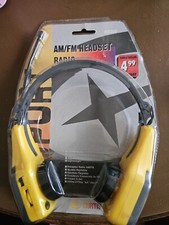 New Vintage Curtis AM/FM Headset Headphone Radio Folding/Lightweight/Adjustable