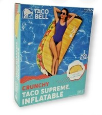 Taco Bell Pool Float Crunchy Taco Supreme 29"x57" Limited Edition Outdoor Ride