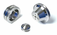 Billet Aluminum Ford V-Belt Pulley Kit 302 351W 351C 351M 400 Underdrive 5.0 5.8