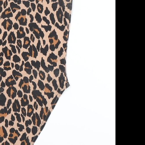 Boohoo Womens Beige AnimalPolyester Blend Bodysuit One-Piece Size 8 - Picture 10 of 12