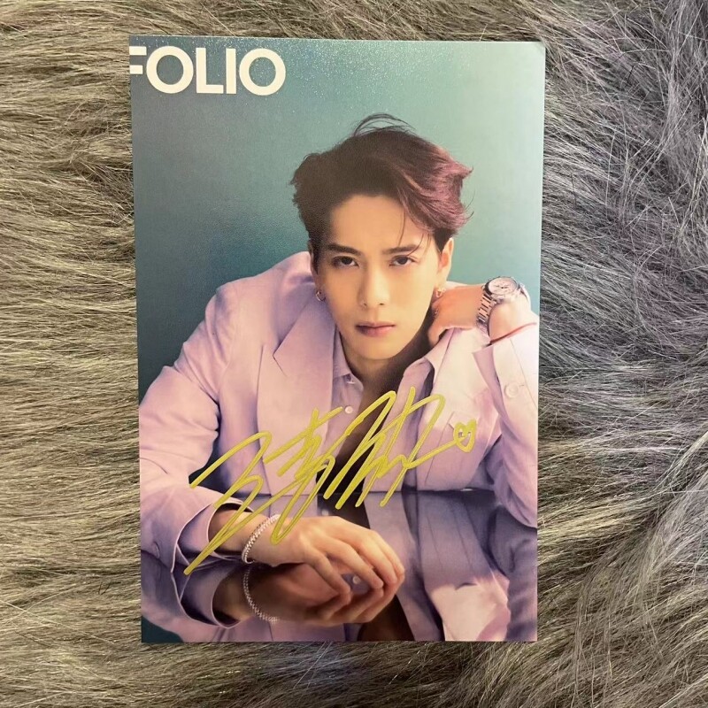 Jackson Wang Hand Signed Autographed Signature Photo 王嘉尔 | eBay