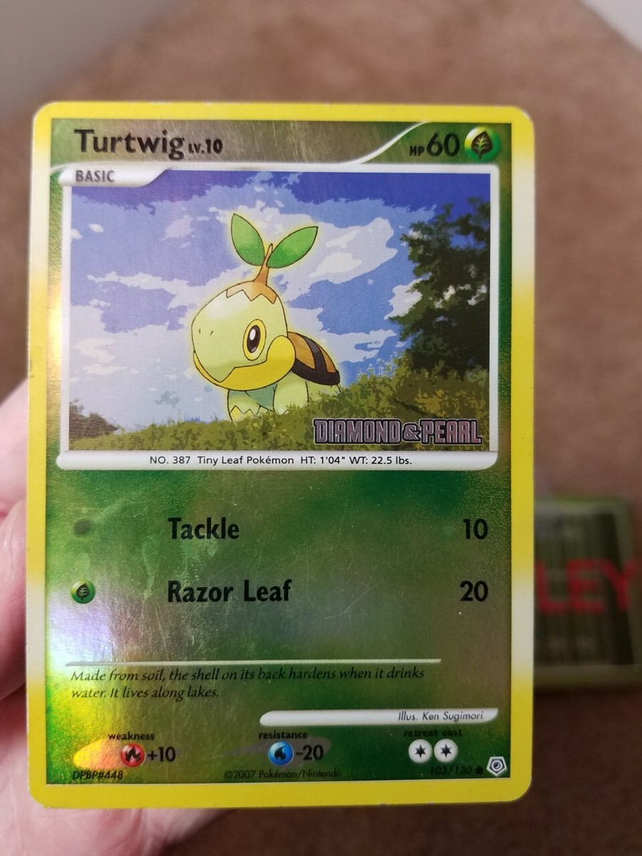 2007 POKEMON DIAMOND & PEARL SET TURTWIG REVERSE HOLO CARD 103/130