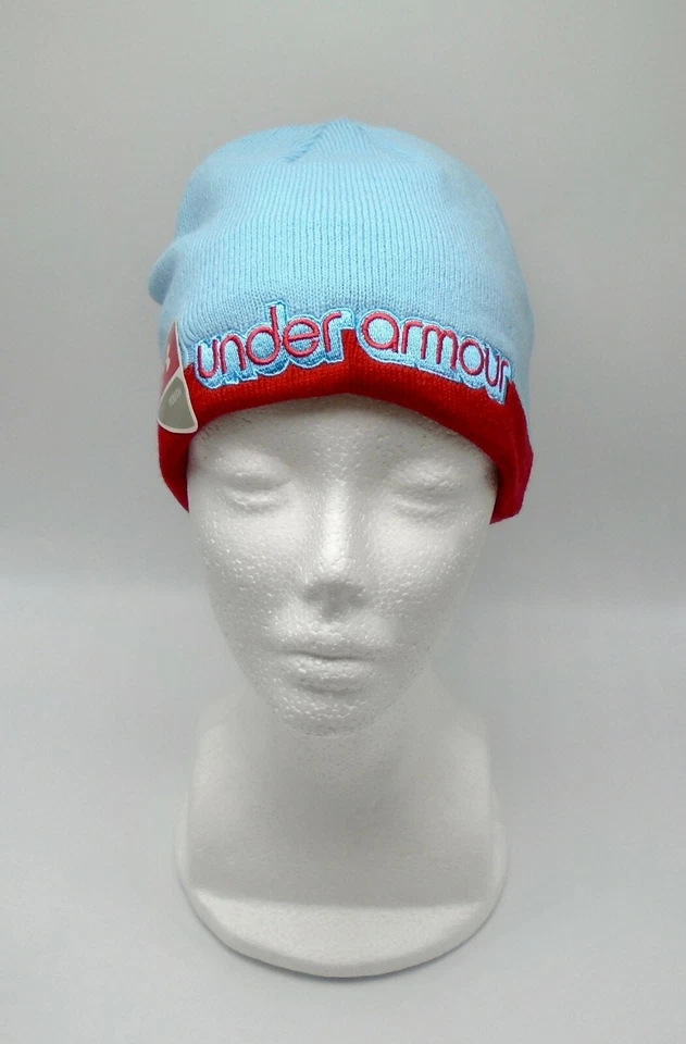 Chapéu Under Armour Cold Gear gorro juvenil infantil azul/vermelho - Imagem 3 de 4