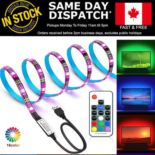 3M USB Powered LED Strip Light TV Back light HDTV 5050 RGB LED Room
