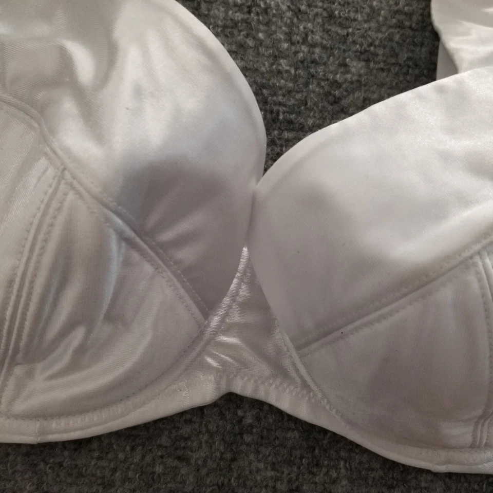 Nuevo Sujetador Frederick's of Hollywood Va Voom 34F Blanco Satinado Correa Ancha -POWT * Foto 4 de 4