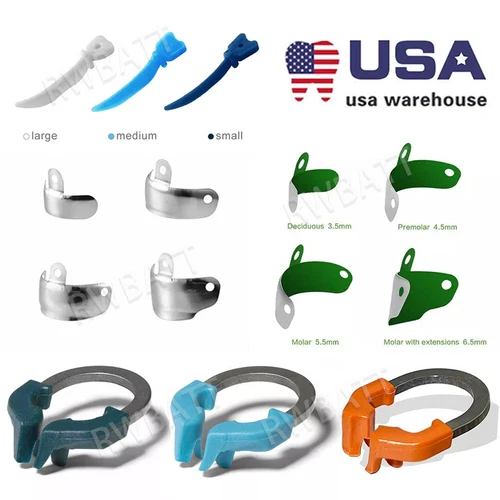 Dental Matrix Bands Ring Sectional Matrice Clamp Wedges Fit Palodent V3 System