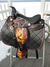 12''  20576-2 abetta Western Trail  saddle PONY  BARS with tapaderos