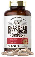 Grass Fed Beef Organs Complex Capsules | 200 Count | by Herbage Farmstead