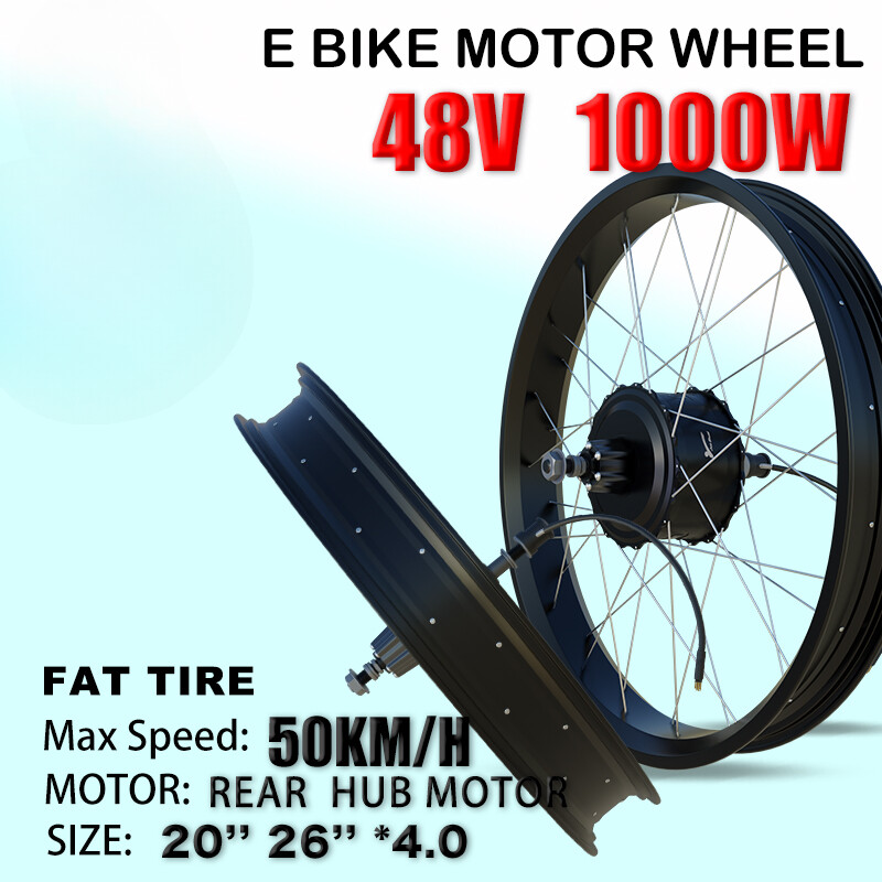 1000W 48V 20' 26inch 4.0 Tyre Snow E-Bike Fat Bike Rear Wheel Hub