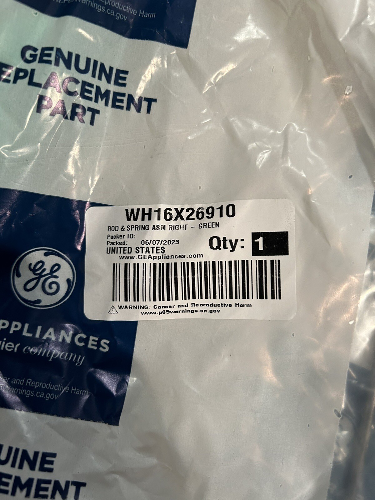 GE Washer Suspension Rod & Spring WH16X26910 eBay