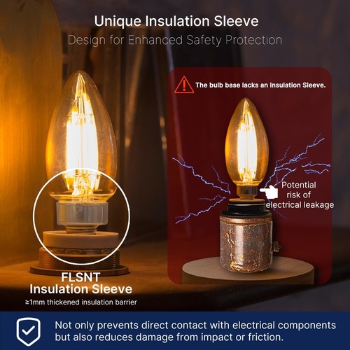 Long Life 48-Pack LED Candelabra Bulbs - Dimmable & Flicker-Free Lighting - Picture 11 of 11
