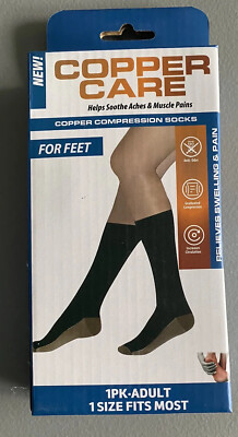 Copper Care Unisex Adult COMPRESSION SOCKS Soothes Aches & Pains Men Women