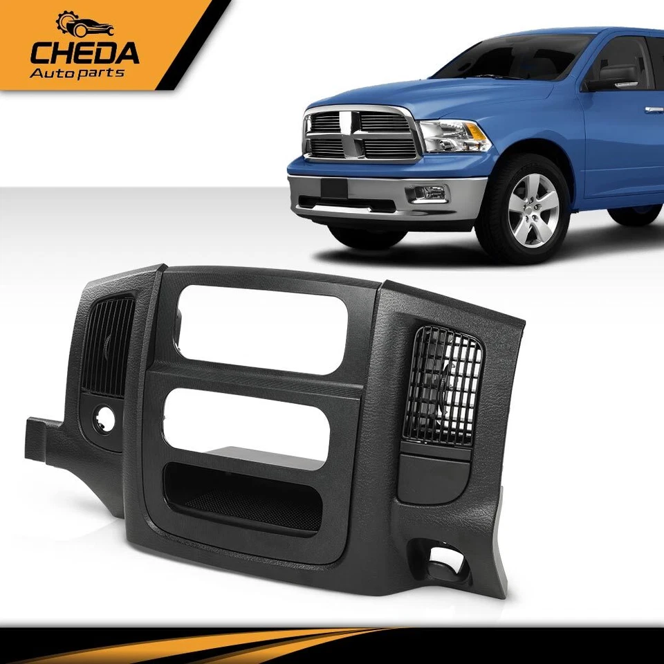 Ajuste para 02-05 Dodge Ram 1500 2500 painel rádio moldura acabamento climático painel ventilação preto - Imagem 2 de 4