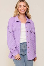 Timing Long Sleeve Quilted Button Down Jacket