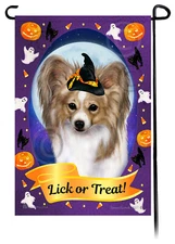 Halloween Garden Flag - Lemon and White Papillon