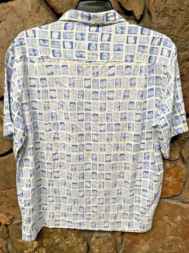 Camicia da campeggio hawaiana mista di seta caraibica stampata S/S M,L,XL nuova con etichette $79 st5wc453 - Foto 3 di 3
