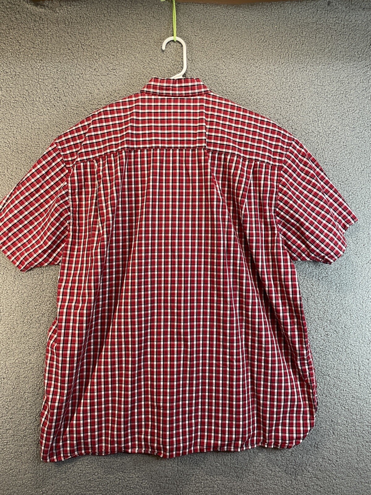 Wrangler Mens 2XL Short  Sleeve Collared Button Down Dress Shirt Red Plaid thumbnail 5