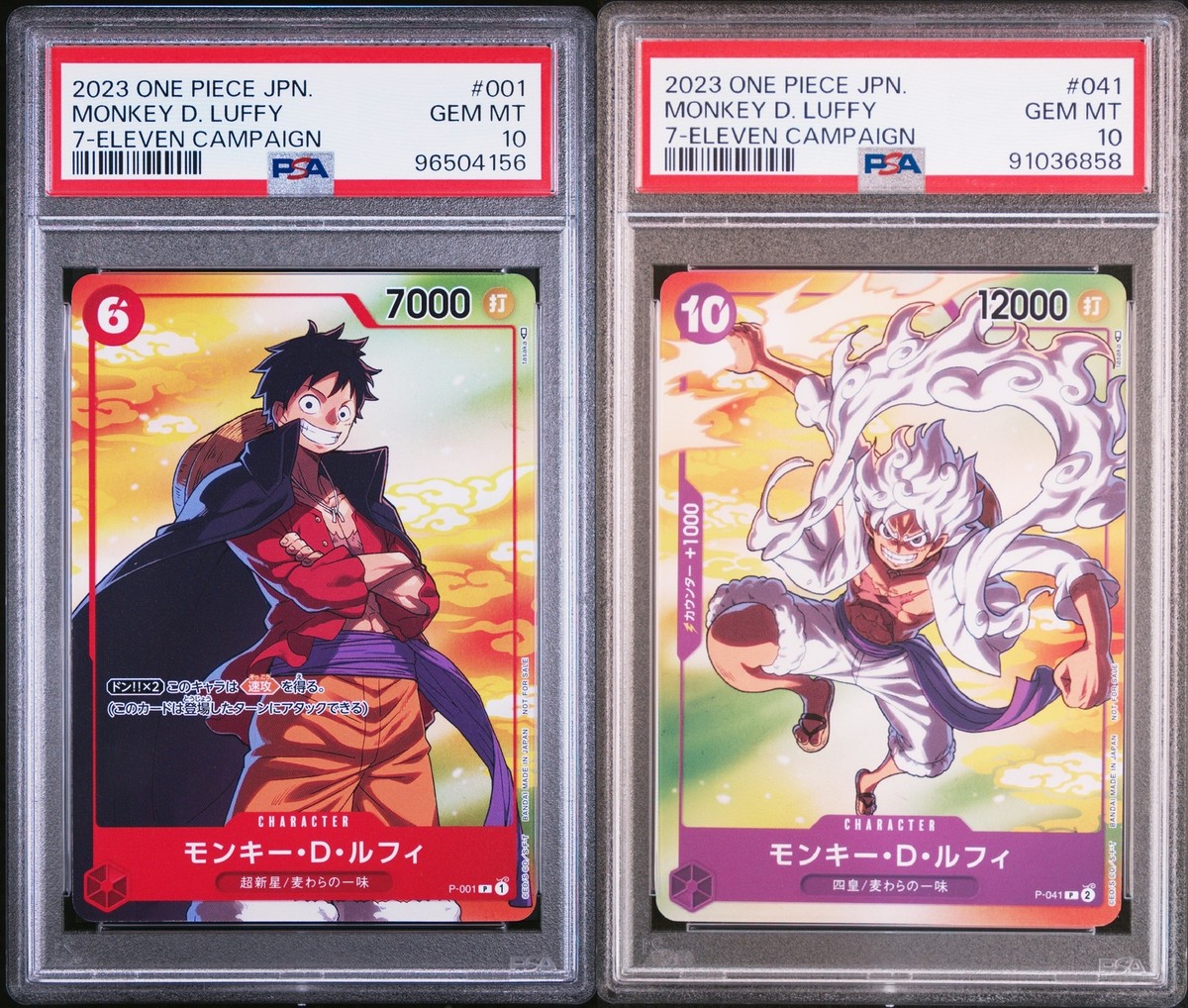 Set 2 PSA 10 Japanese ONE PIECE 2023 MONKEY D. LUFFY 7-LEVEN