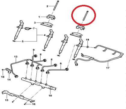 FOR FORD RANGER 2.2 TDCI GENUINE INJECTOR CLAMP BOLTS x 2 BK2Q9T506BA ...