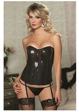 Bustier and Removable Garter w/ Thong - Sequined, Shiny, Stretchy 