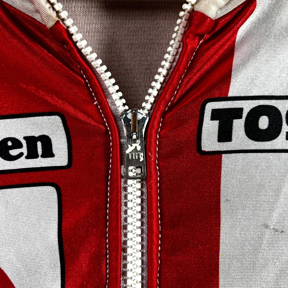 1980s Toshiba Le Parisien Tour De France Cycling Jersey Mens Medium Yellow White - Image 3 of 4