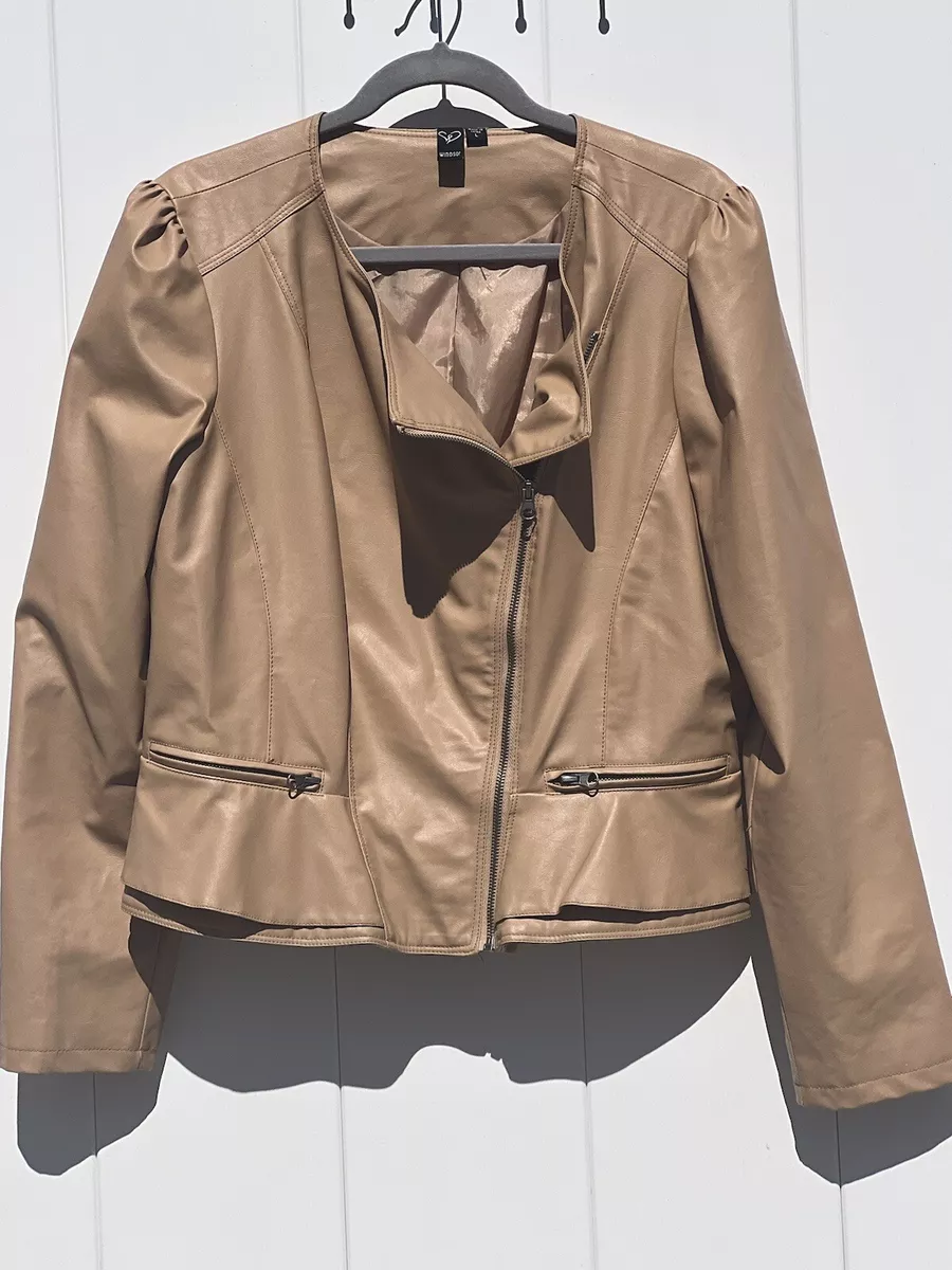Light faux leather clearance jacket