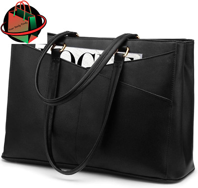 LOVEVOOK Laptop Tote Bag for Women 15.6 Inch Waterproof Leather Computer Bags...