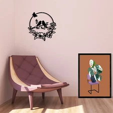 Flower Birds Metal Wall Art Decor Wall Hanging For home office Living room