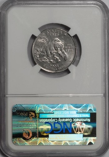2008 D NGC MS62 Missing Partial Clad Layer Alaska Quarter Mint Error Rare Date - Picture 4 of 4