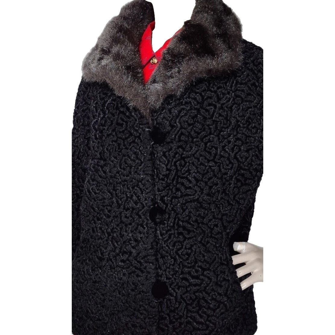 Vintage 1940s negro piel abrigos, chaquetas y chalecos para Mujeres